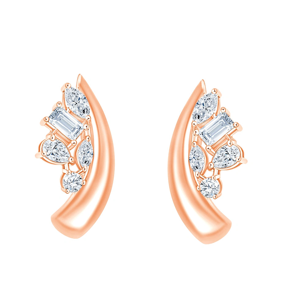 Mixed Cut Scattered Hoop Earrings