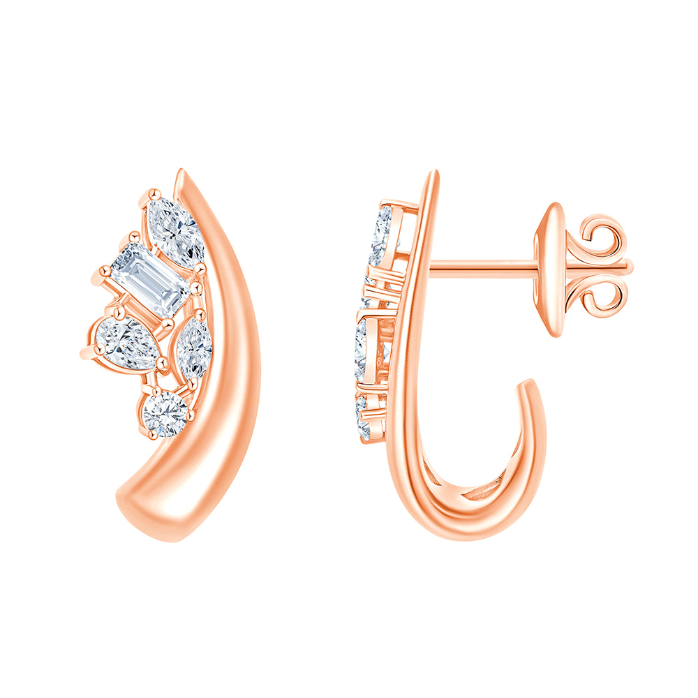 Mixed Cut Scattered Hoop Earrings