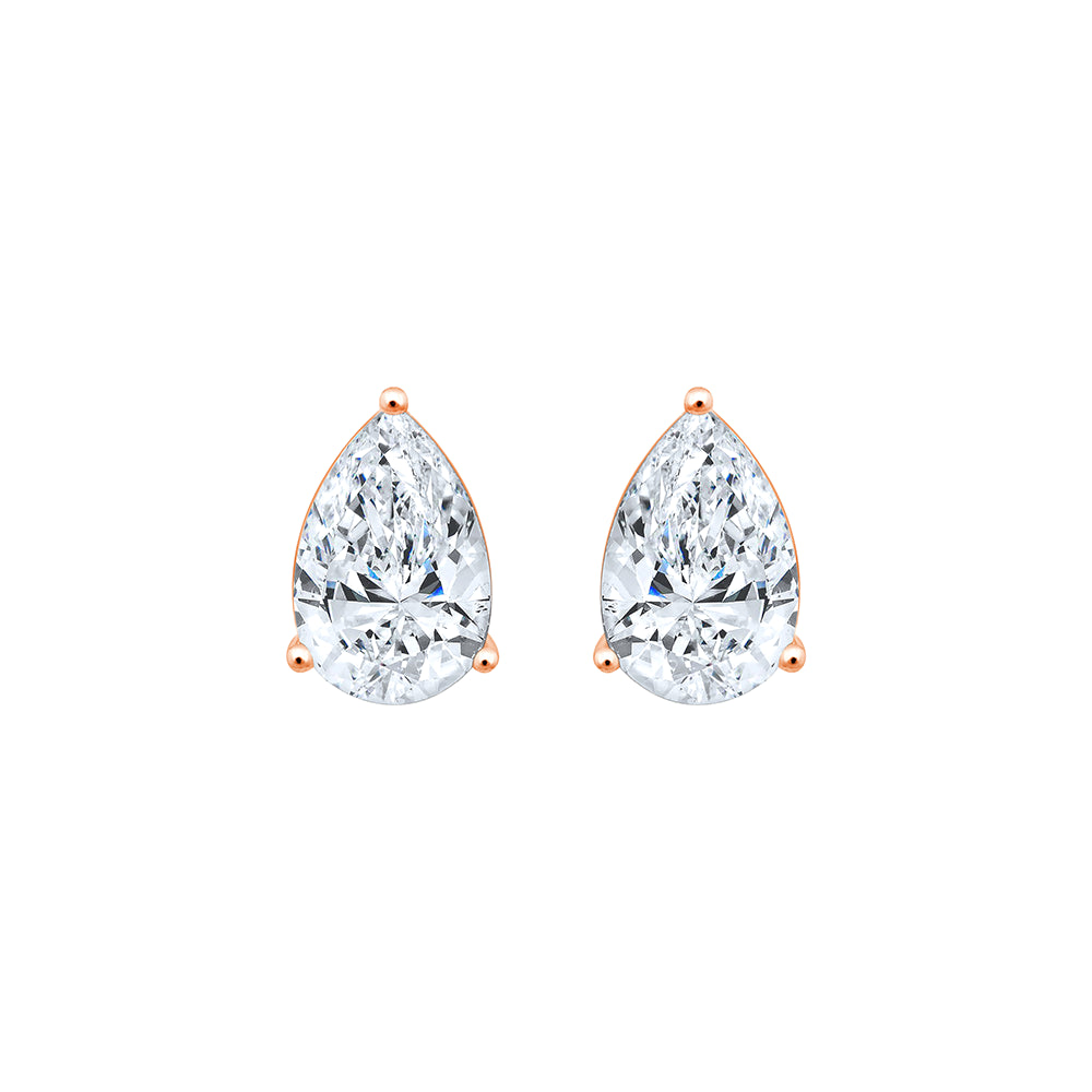 Pear Cut Solitaire Stud Earrings