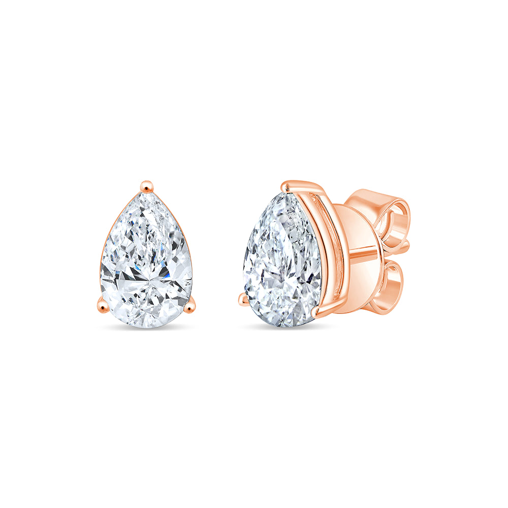 Pear Cut Solitaire Stud Earrings