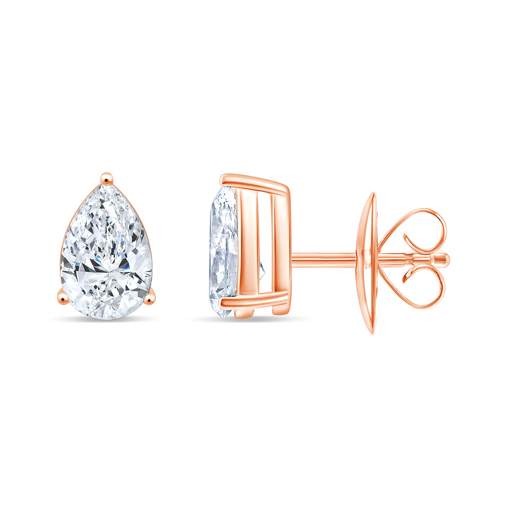 Pear Cut Solitaire Stud Earrings