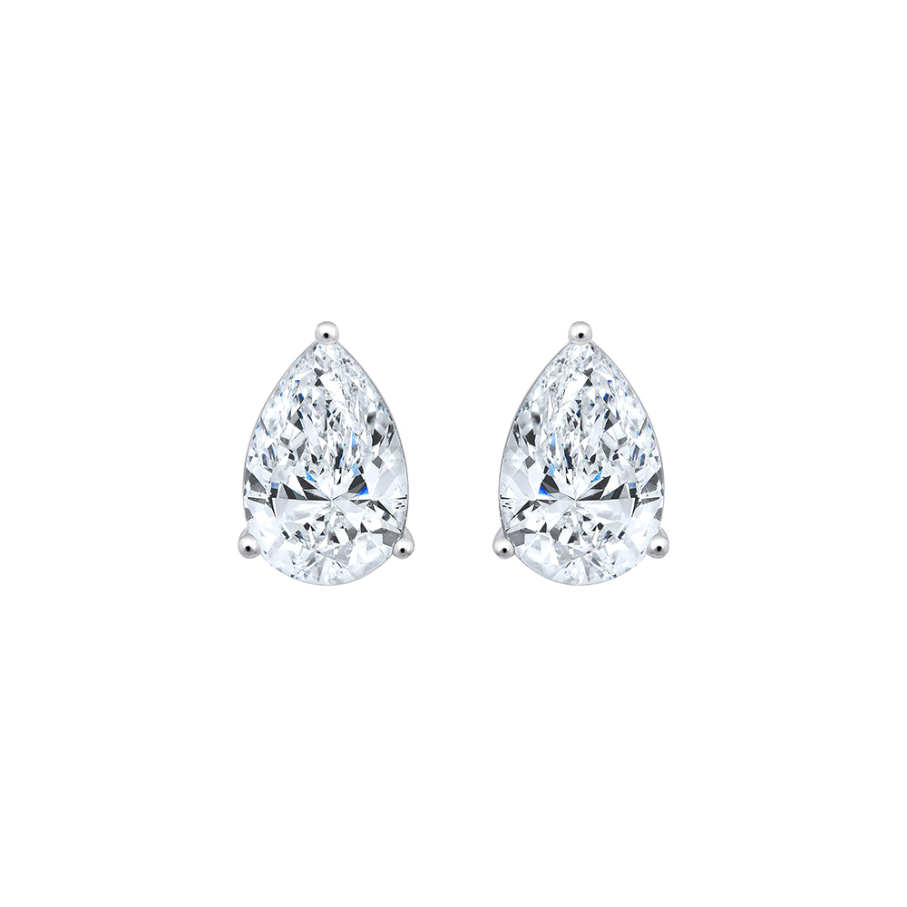 Pear Cut Solitaire Stud Earrings