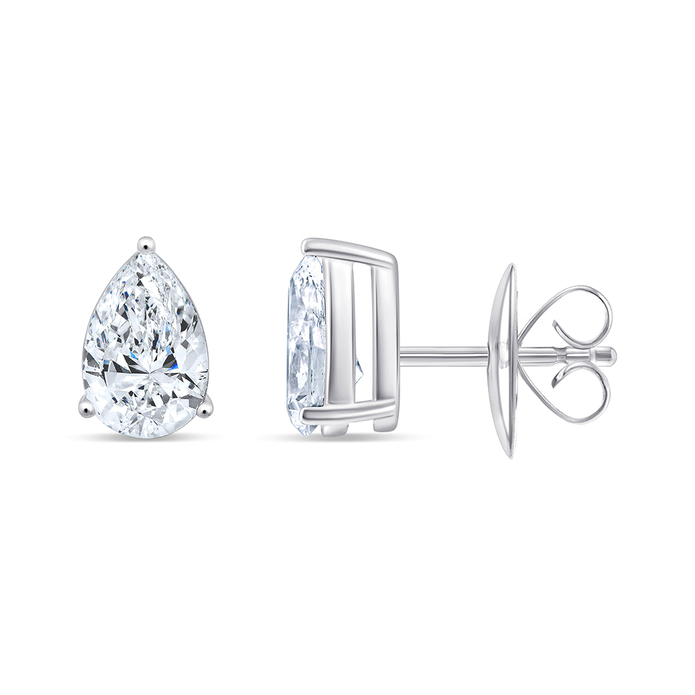 Pear Cut Solitaire Stud Earrings