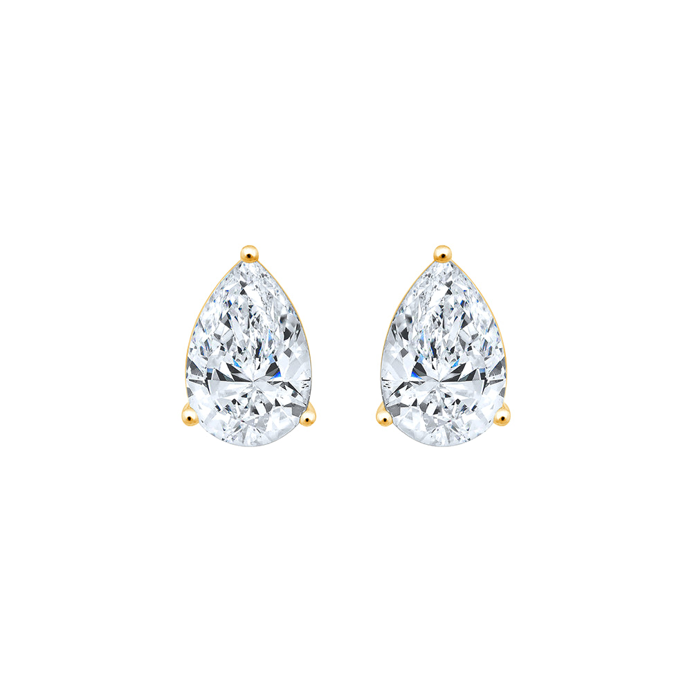 Pear Cut Solitaire Stud Earrings