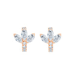 Marquise Cut Leaf Hoop Earrings