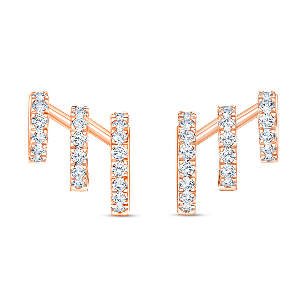 Brilliant Cut Layered Huggie Hoop Earrings