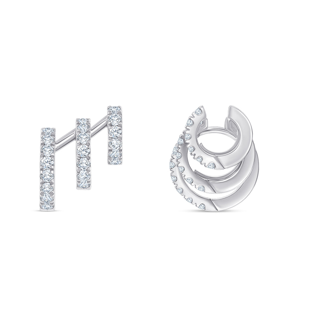 Brilliant Cut Layered Huggie Hoop Earrings