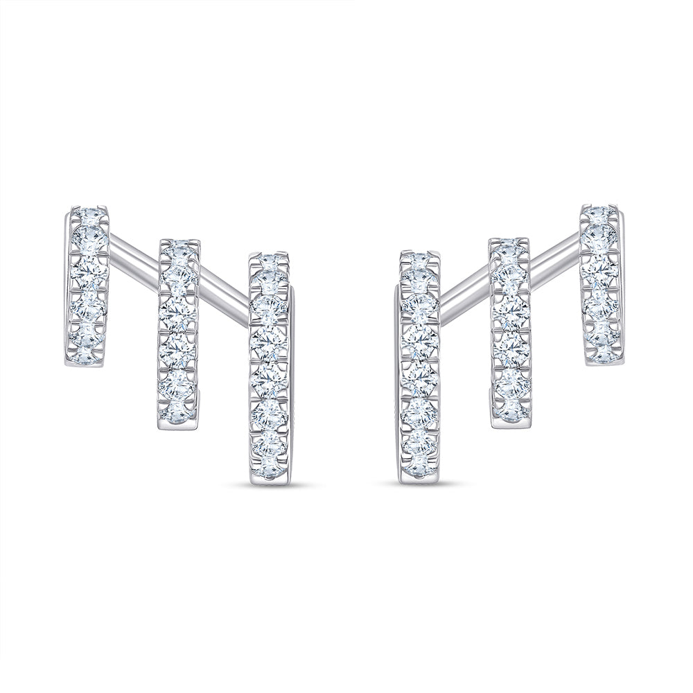 Brilliant Cut Layered Huggie Hoop Earrings