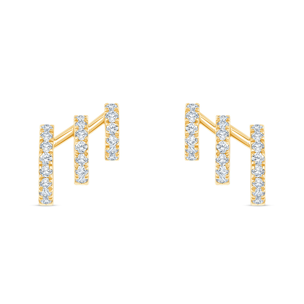 Brilliant Cut Layered Huggie Hoop Earrings