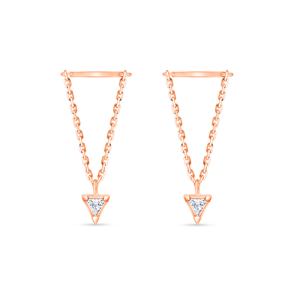 Trillion Cut Chain Drop Stud Piercing