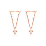Trillion Cut Chain Drop Stud Piercing