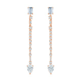 Mixed Cut Line Drop Earrings