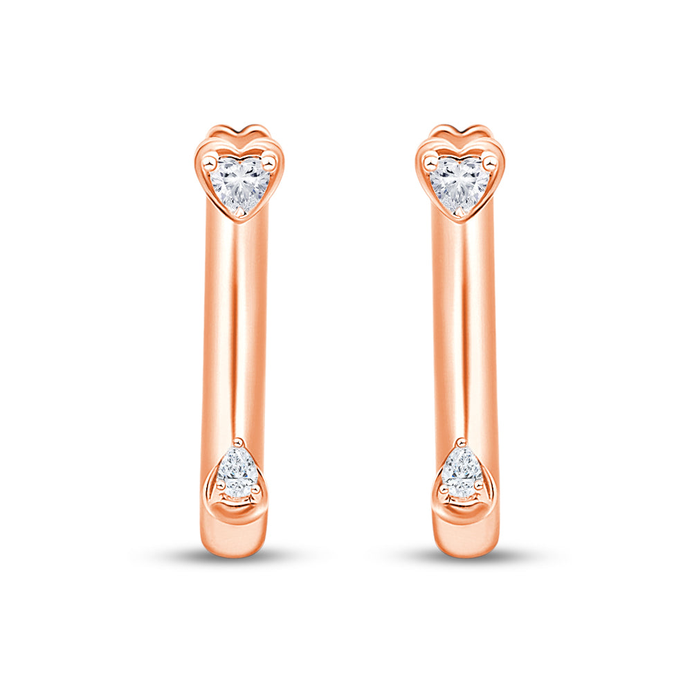 Heart Cut Tube Hoop Earrings