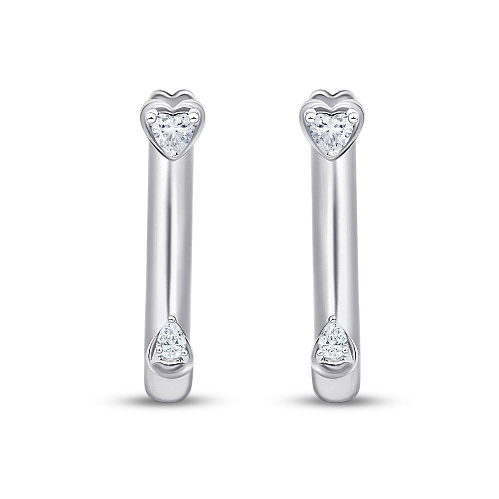 Heart Cut Tube Hoop Earrings