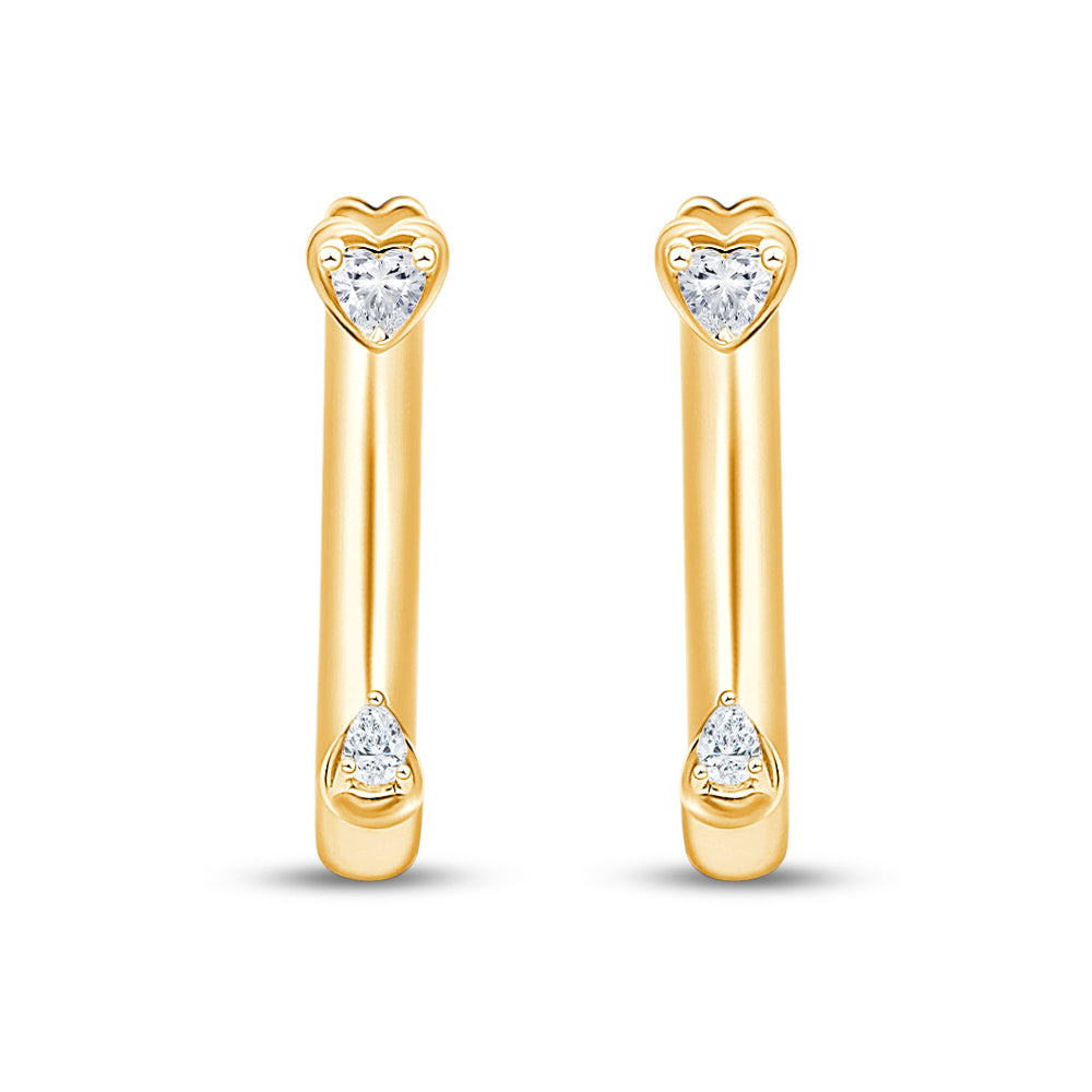 Heart Cut Tube Hoop Earrings