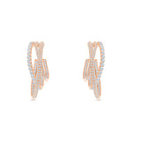 Brilliant Cut Triple Row Hoop Earrings