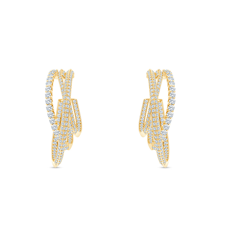 Brilliant Cut Triple Row Hoop Earrings