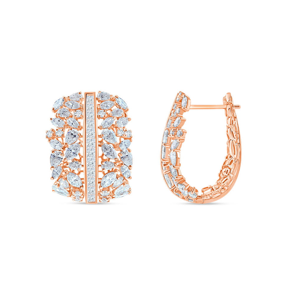 Marquise  Pear Cut Wide Hoop Earrings