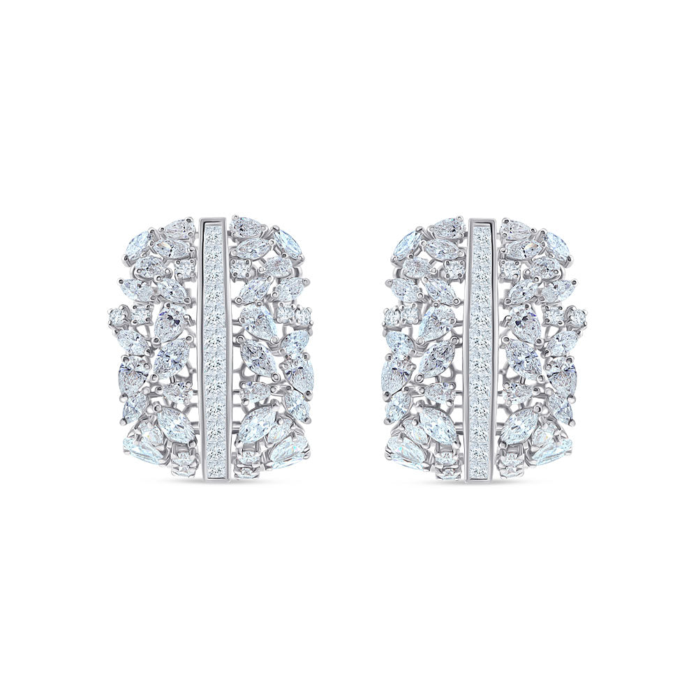 Marquise  Pear Cut Wide Hoop Earrings