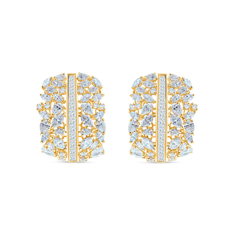 Marquise  Pear Cut Wide Hoop Earrings