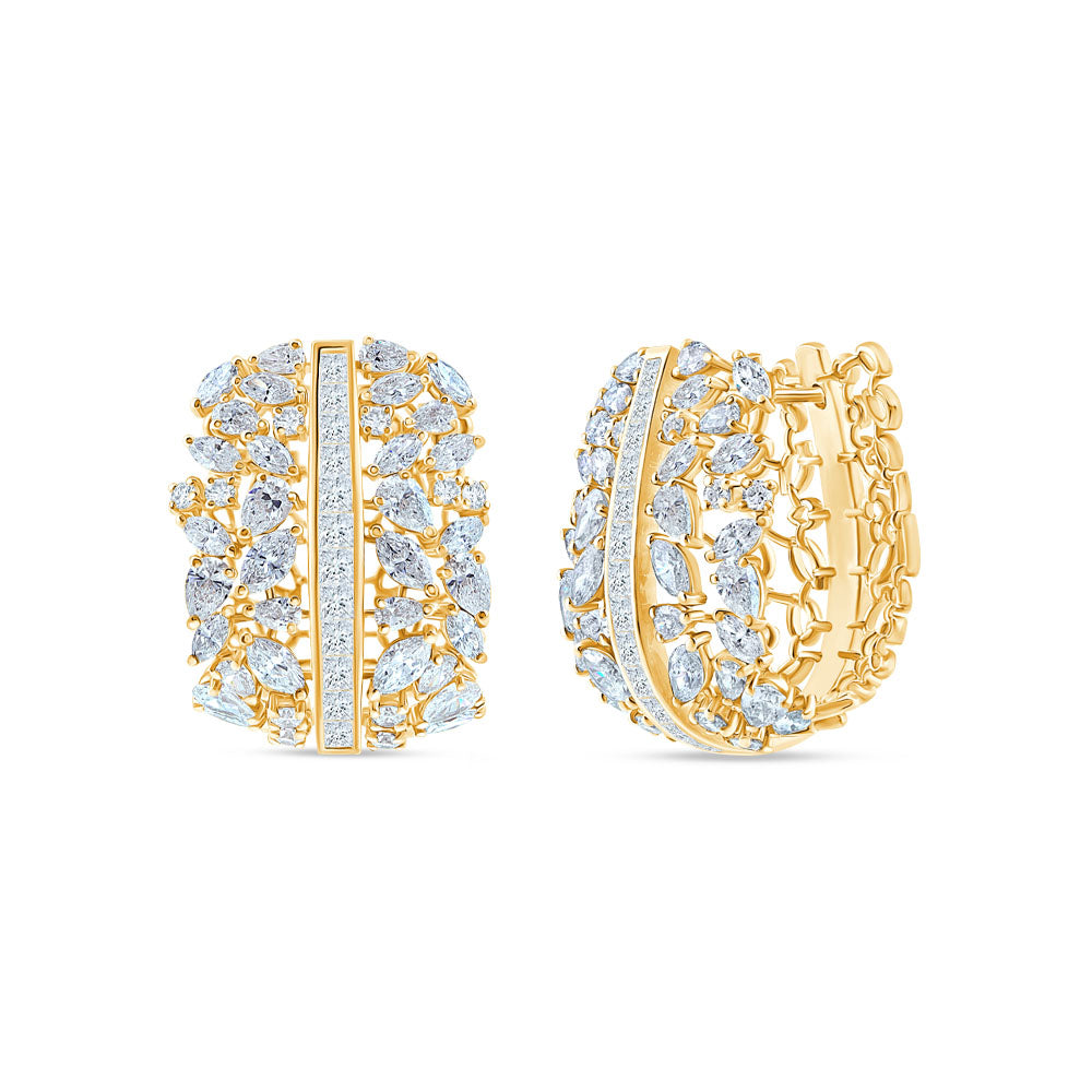 Marquise  Pear Cut Wide Hoop Earrings