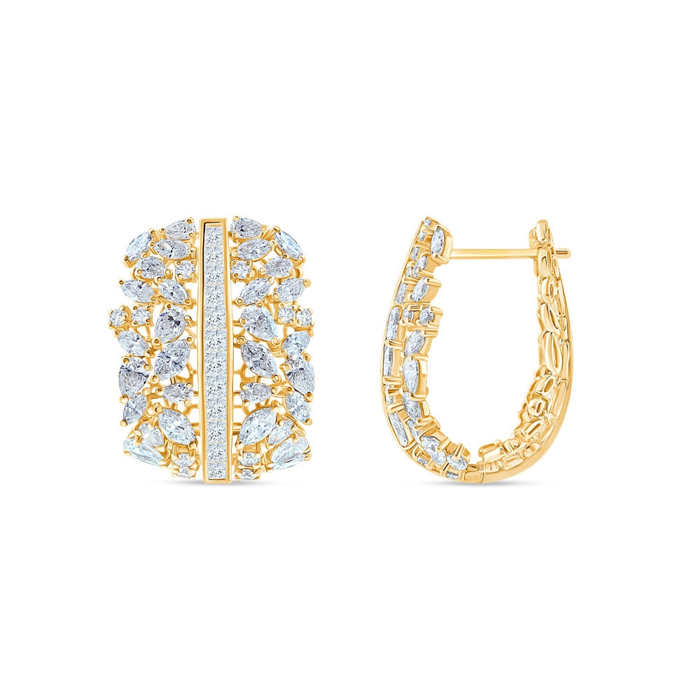 Marquise  Pear Cut Wide Hoop Earrings