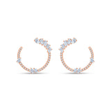 Pear & Brilliant Cut Open Hoop Earrings