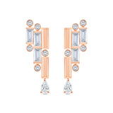 Mixed Cut Deco Drop Earrings
