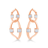 Baguette Cut Infinity Drop Earrings