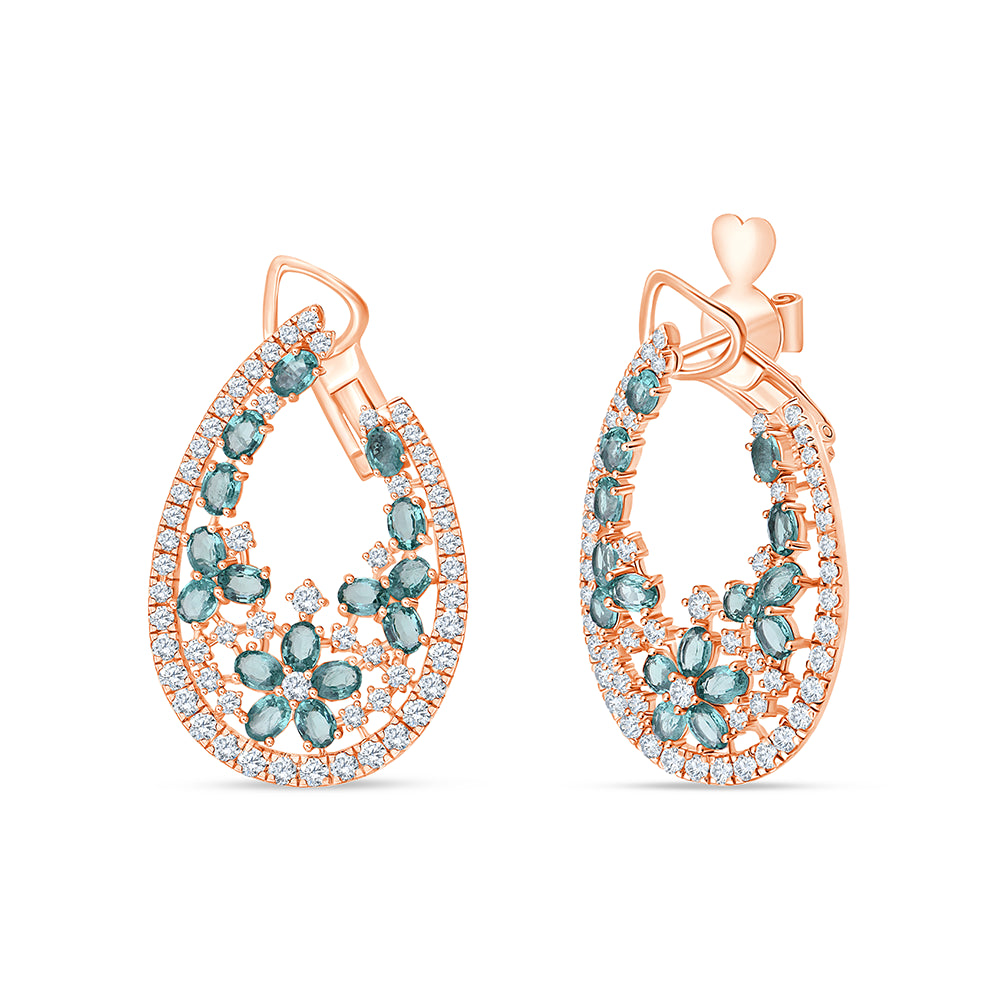 Oval Cut Emerald Stone Earrings