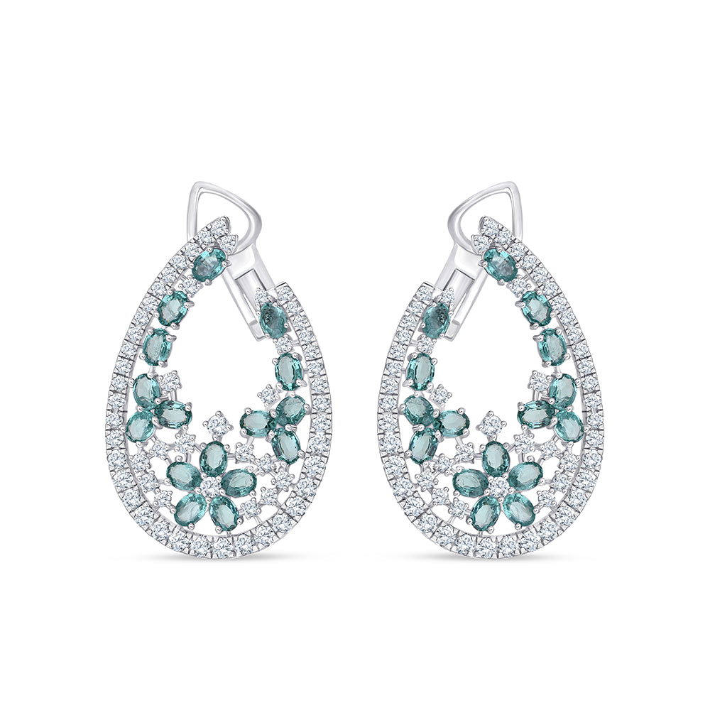 Oval Cut Emerald Stone Earrings