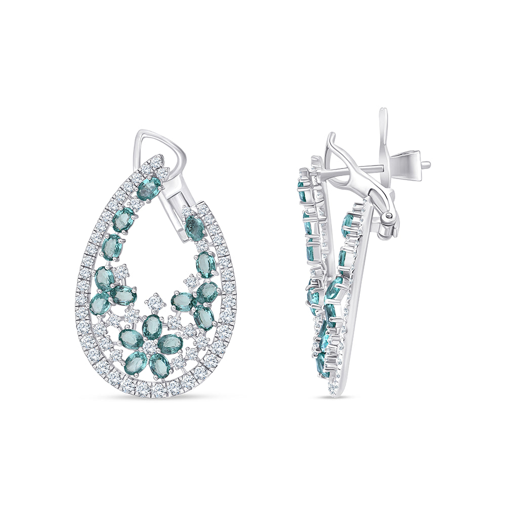 Oval Cut Emerald Stone Earrings