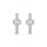 Oval Cut Halo Hoop Earrings