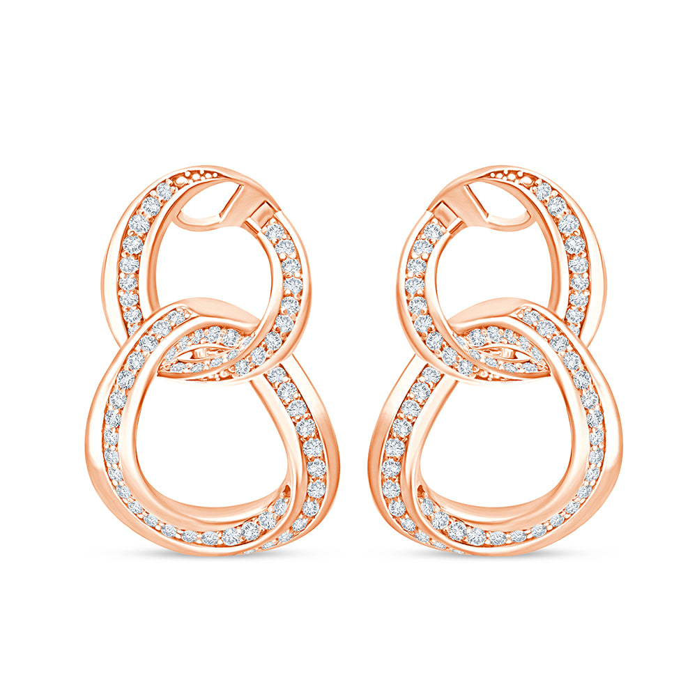 Brilliant Cut Infinity Link Earrings