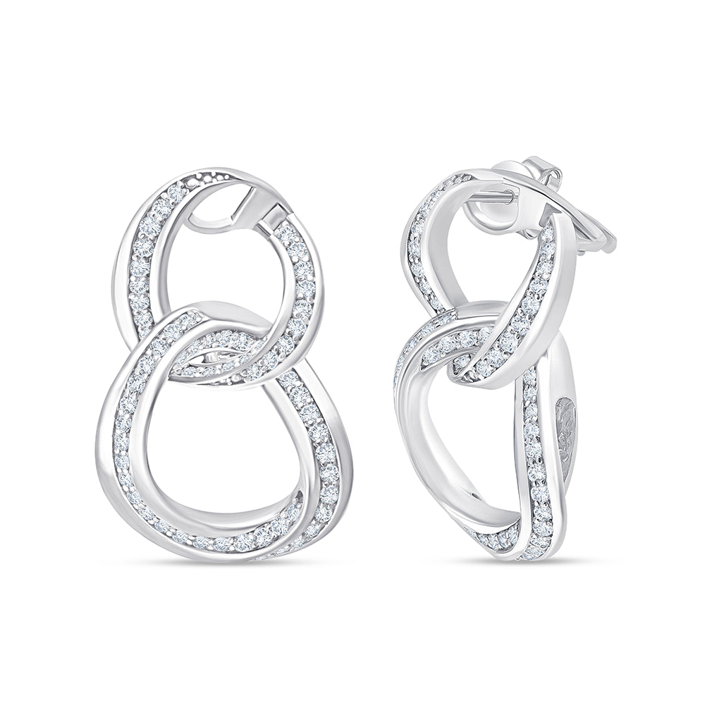 Brilliant Cut Infinity Link Earrings