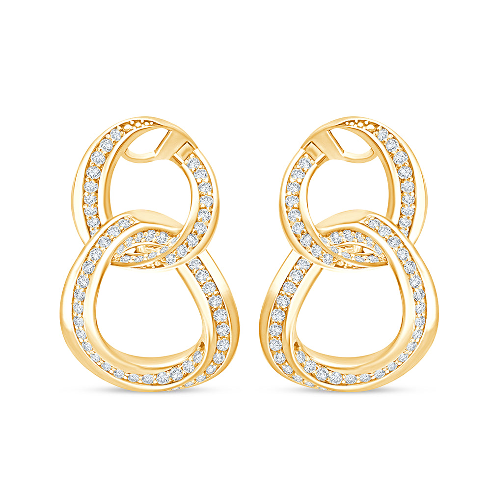 Brilliant Cut Infinity Link Earrings