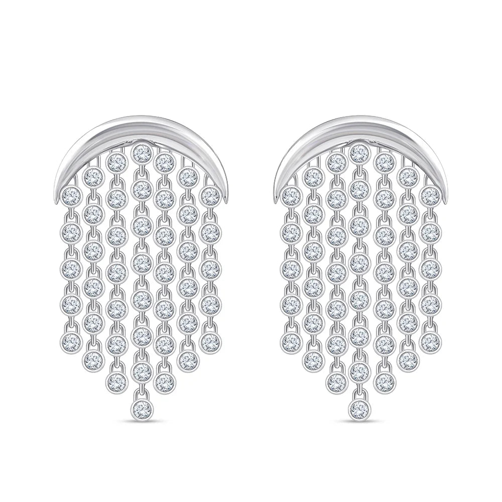 Brilliant Cut Waterfall Drop Earrings