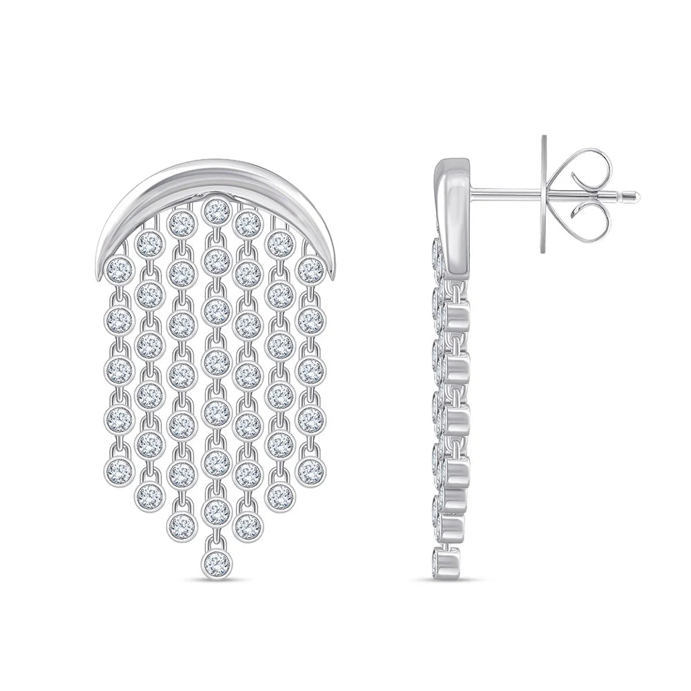 Brilliant Cut Waterfall Drop Earrings