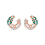 Marquise Green Gemstone Leaf Stud Earrings