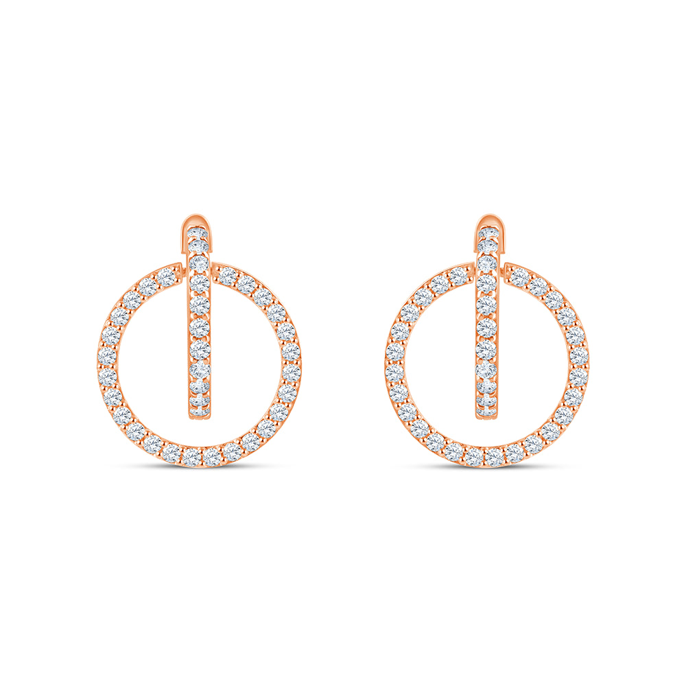 Brilliant Cut Circle & Bar Hoop Earrings