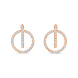 Brilliant Cut Circle & Bar Hoop Earrings