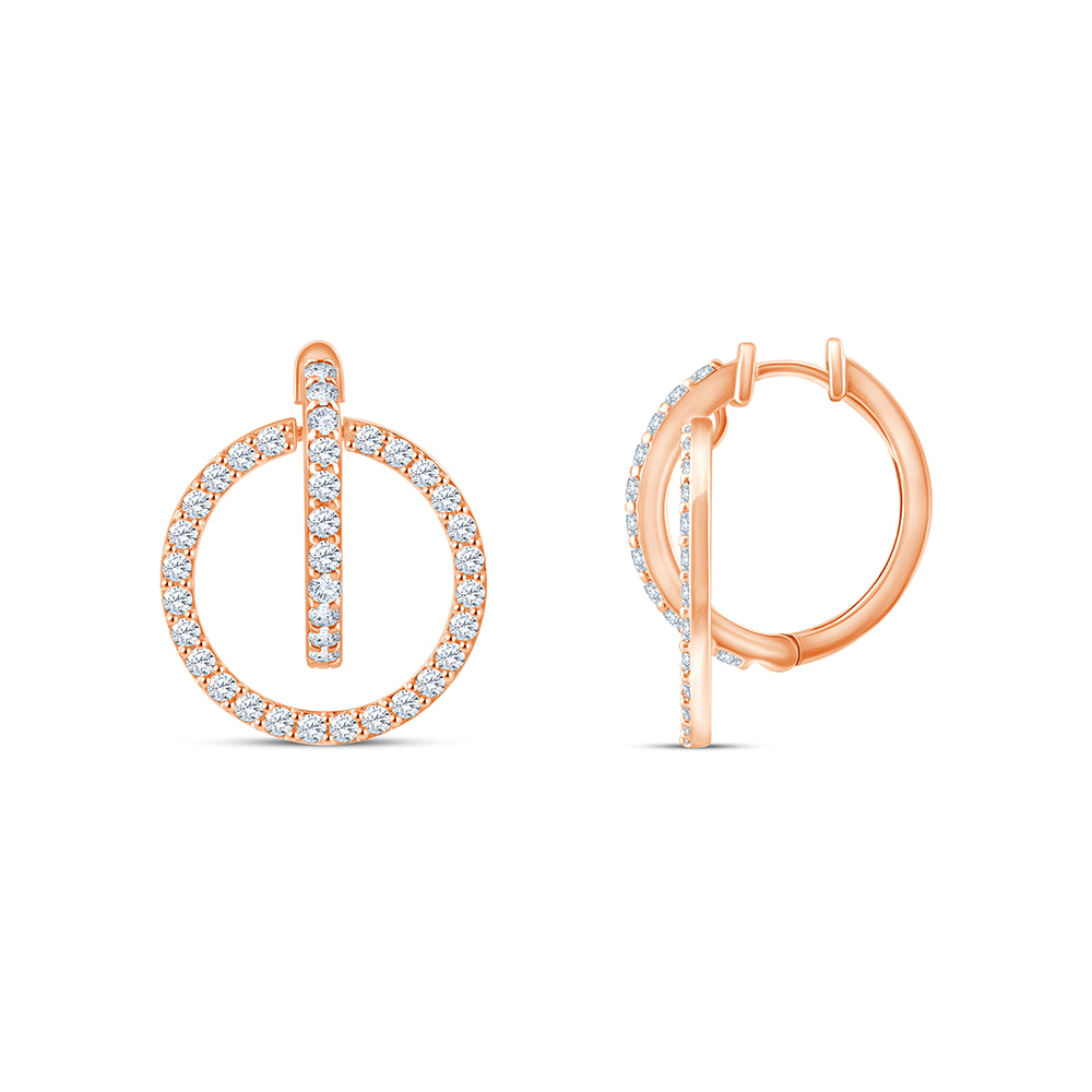 Brilliant Cut Circle & Bar Hoop Earrings