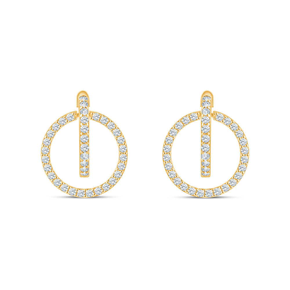 Brilliant Cut Circle & Bar Hoop Earrings