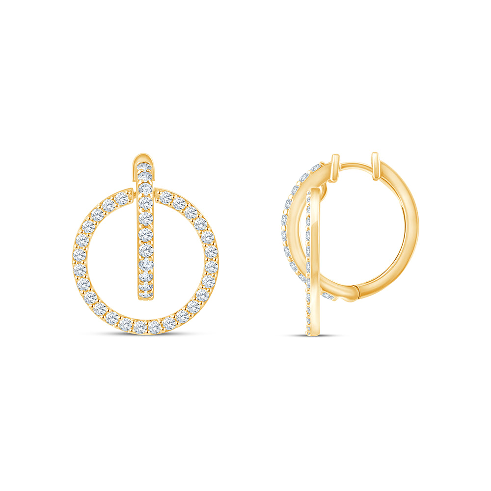Brilliant Cut Circle & Bar Hoop Earrings