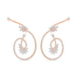 Marquise & Brilliant Cut Floral Ear Crawlers