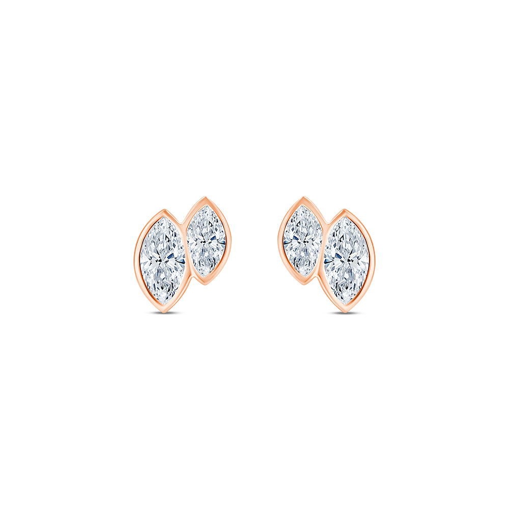 Marquise Cut Twin Stud Earrings