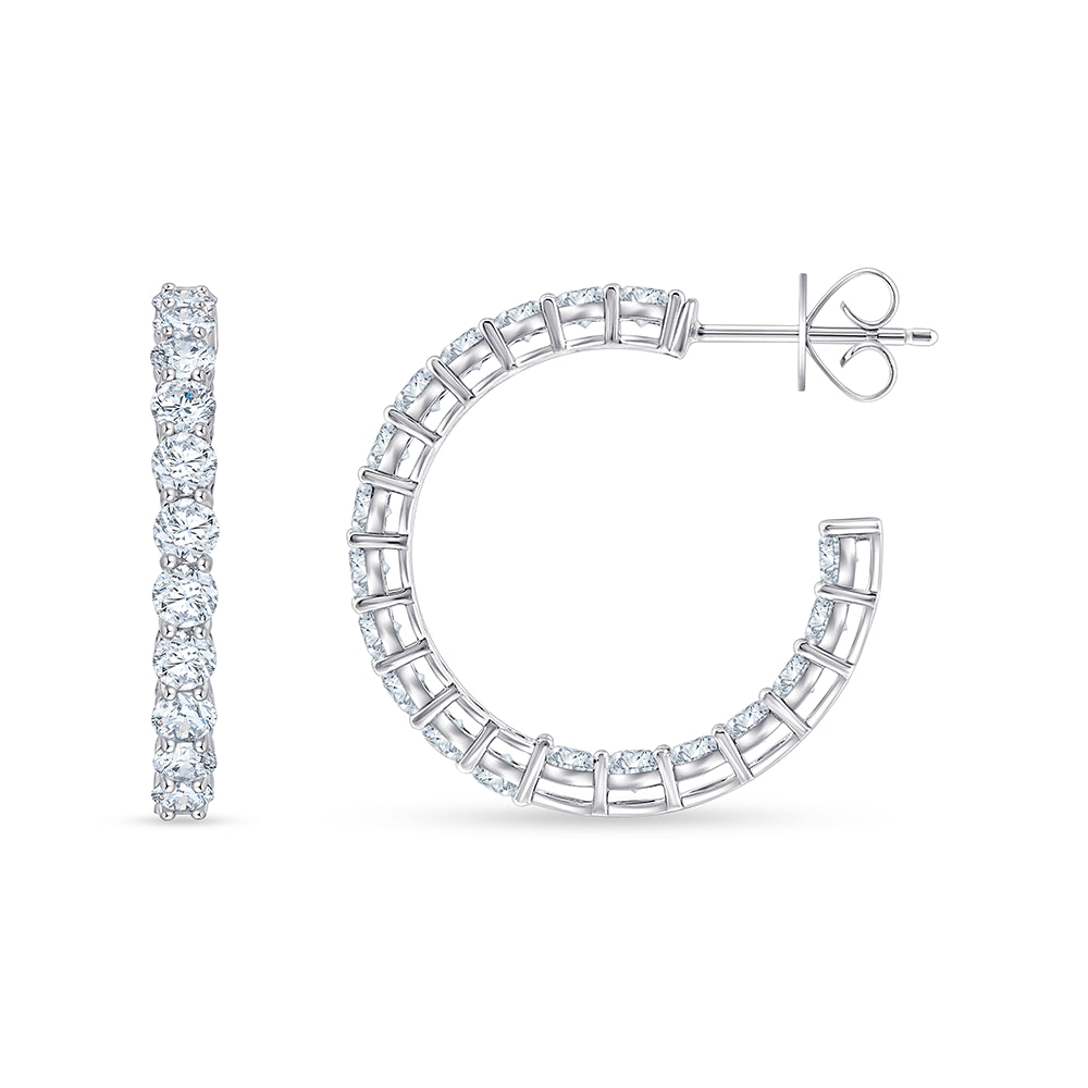Brilliant Cut Classic Hoop Earrings