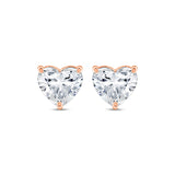 1.5 Carat Heart Cut Solitaire Stud Earrings