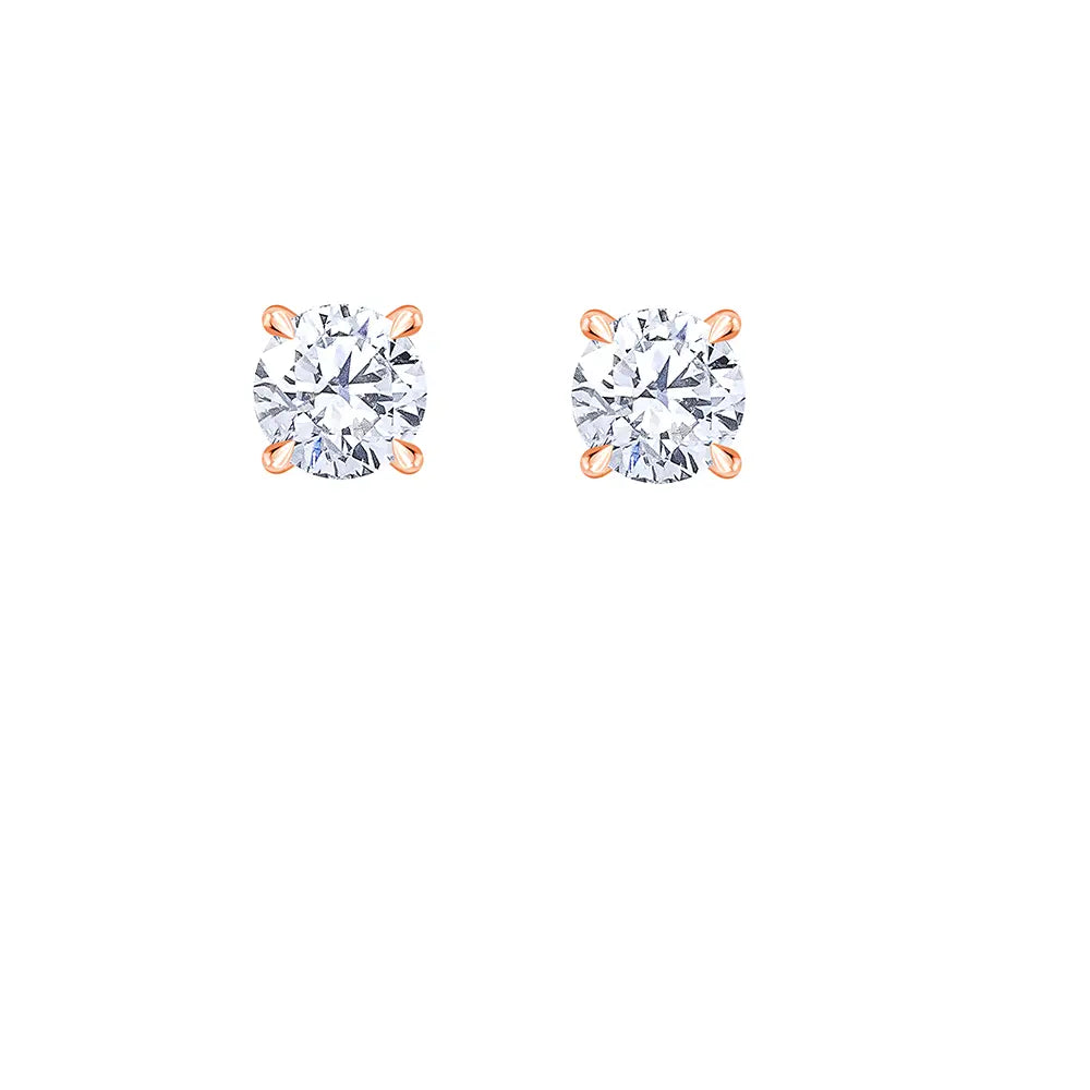 Brilliant Cut Solitaire Stud Earrings