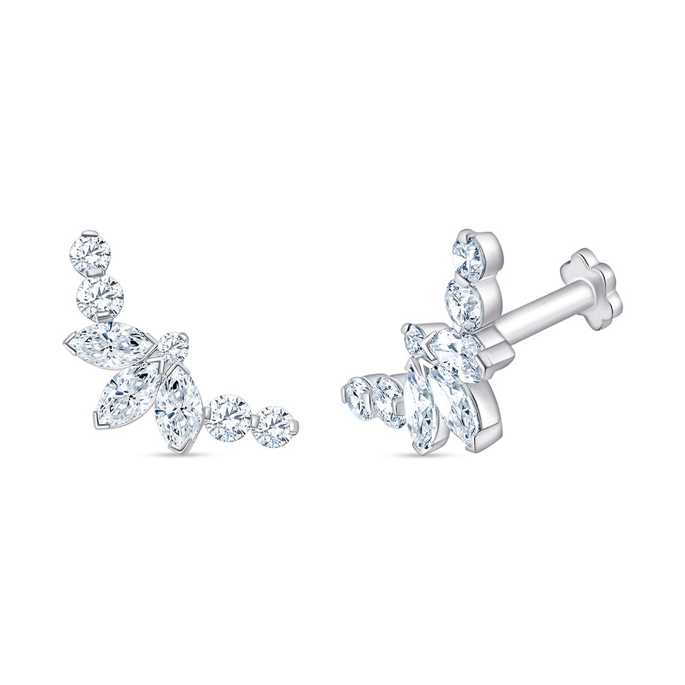 Marquise  Pear Cut Ear Climbers